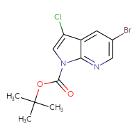 Chemical structure of tert-butyl 5-bromo-3-chloro-1H-pyrrolo[2,3-b]pyridine-1-carboxylate - CSSB00010203791