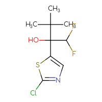 Chemical structure of 2-(2-chloro-1,3-thiazol-5-yl)-1,1-difluoro-3,3-dimethylbutan-2-ol - CSSB21246282503