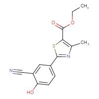 Chemical structure of ethyl 2-(3-cyano-4-hydroxyphenyl)-4-methyl-1,3-thiazole-5-carboxylate - CSSB00020629623