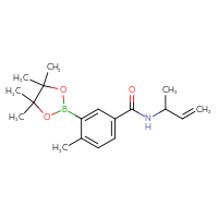 Chemical structure of N-(but-3-en-2-yl)-4-methyl-3-(4,4,5,5-tetramethyl-1,3,2-dioxaborolan-2-yl)benzamide - CSSB00169494727