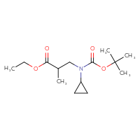 Chemical structure of ethyl 3-{[(tert-butoxy)carbonyl](cyclopropyl)amino}-2-methylpropanoate - CSSB00116838742