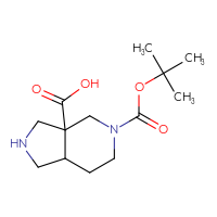 Chemical structure of 5-[(tert-butoxy)carbonyl]-octahydro-1H-pyrrolo[3,4-c]pyridine-3a-carboxylic acid - CSSB00010382608