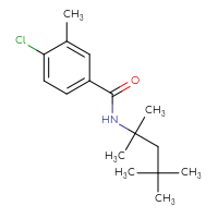 Chemical structure of 4-chloro-3-methyl-N-(2,4,4-trimethylpentan-2-yl)benzamide - CSSB02017670279