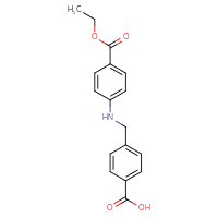 Chemical structure of 4-({[4-(ethoxycarbonyl)phenyl]amino}methyl)benzoic acid - CSSB20510717307