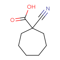 Chemical structure of 1-cyanocycloheptane-1-carboxylic acid - CSSB00011246812