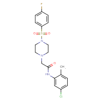 Chemical structure of N-(5-chloro-2-methylphenyl)-2-[4-(4-fluorobenzenesulfonyl)piperazin-1-yl]acetamide - CSSB00028044155