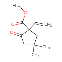 Chemical structure of methyl 1-ethenyl-4,4-dimethyl-2-oxocyclopentane-1-carboxylate - CSSB21248687472