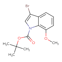 Chemical structure of tert-butyl 3-bromo-7-methoxy-1H-indole-1-carboxylate - CSSB00010988807