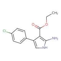 Chemical structure of ethyl 2-amino-4-(4-chlorophenyl)-1H-pyrrole-3-carboxylate - CSSB00025735415