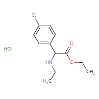 Chemical structure of ethyl 2-(4-chlorophenyl)-2-(ethylamino)acetate hydrochloride - CSSB00000735277