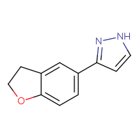 Chemical structure of 3-(2,3-dihydro-1-benzofuran-5-yl)-1H-pyrazole - CSSB00000075385