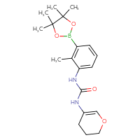 Chemical structure of 1-(3,4-dihydro-2H-pyran-5-yl)-3-[2-methyl-3-(4,4,5,5-tetramethyl-1,3,2-dioxaborolan-2-yl)phenyl]urea - CSSB21245997495