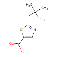 Chemical structure of 2-(2,2-dimethylpropyl)-1,3-thiazole-5-carboxylic acid - CSSB00011943198
