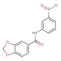Chemical structure of N-(3-nitrophenyl)-2H-1,3-benzodioxole-5-carboxamide - CSSB00028019664