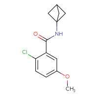 Chemical structure of N-{bicyclo[1.1.1]pentan-1-yl}-2-chloro-5-methoxybenzamide - CSSB06394496983