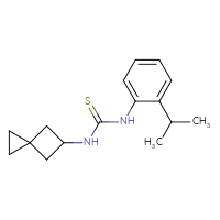 Chemical structure of 1-[2-(propan-2-yl)phenyl]-3-{spiro[2.3]hexan-5-yl}thiourea - CSSB06838249233