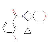 Chemical structure of 2-(3-bromobenzoyl)-1-cyclopropyl-7-oxa-2-azaspiro[3.5]nonane - CSSB00065248668