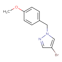 Chemical structure of 4-bromo-1-[(4-methoxyphenyl)methyl]-1H-pyrazole - CSSB00000727714