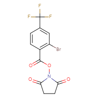 Chemical structure of 2,5-dioxopyrrolidin-1-yl 2-bromo-4-(trifluoromethyl)benzoate - CSSB20270393748