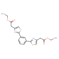 Chemical structure of ethyl 2-(2-{3-[4-(2-ethoxy-2-oxoethyl)-1,3-thiazol-2-yl]phenyl}-1,3-thiazol-4-yl)acetate - CSSB06633775575