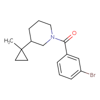 Chemical structure of 1-(3-bromobenzoyl)-3-(1-methylcyclopropyl)piperidine - CSSB15116718004