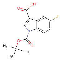 Chemical structure of 1-[(tert-butoxy)carbonyl]-5-fluoro-1H-indole-3-carboxylic acid - CSSB00010240372