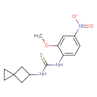 Chemical structure of 1-(2-methoxy-4-nitrophenyl)-3-{spiro[2.3]hexan-5-yl}thiourea - CSSB07050064010