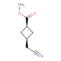 Chemical structure of methyl (1s,3s)-3-(cyanomethyl)cyclobutane-1-carboxylate - CSSB07118321116