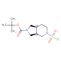 Chemical structure of rac-tert-butyl (3aR,7aS)-5-(chlorosulfonyl)-octahydro-1H-pyrrolo[3,4-c]pyridine-2-carboxylate - CSSB21291564455