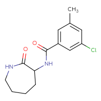 Chemical structure of 3-chloro-5-methyl-N-(2-oxoazepan-3-yl)benzamide - CSSB00100357267