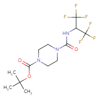 Chemical structure of tert-butyl 4-[(1,1,1,3,3,3-hexafluoropropan-2-yl)carbamoyl]piperazine-1-carboxylate - CSSB05405930106