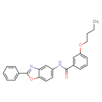 Chemical structure of 3-butoxy-N-(2-phenyl-1,3-benzoxazol-5-yl)benzamide - CSSB00121708079