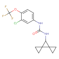 Chemical structure of 1-[3-chloro-4-(trifluoromethoxy)phenyl]-3-{dispiro[2.0.2⁴.1³]heptan-7-yl}urea - CSSB01225189834