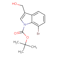 Chemical structure of tert-butyl 7-bromo-3-(hydroxymethyl)-1H-indole-1-carboxylate - CSSB00010203425