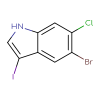 Chemical structure of 5-bromo-6-chloro-3-iodo-1H-indole - CSSB00051351123
