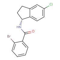 Chemical structure of 2-bromo-N-[(1R)-5-chloro-2,3-dihydro-1H-inden-1-yl]benzamide - CSSB02043251133