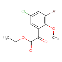 Chemical structure of ethyl 2-(3-bromo-5-chloro-2-methoxyphenyl)-2-oxoacetate - CSSB00133300775
