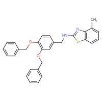 Chemical structure of N-{[3,4-bis(benzyloxy)phenyl]methyl}-4-methyl-1,3-benzothiazol-2-amine - CSSB06578283271