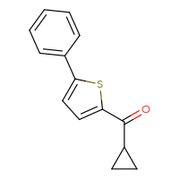 Chemical structure of cyclopropyl(5-phenylthiophen-2-yl)methanone - CSSB00011265121