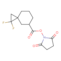 Chemical structure of 2,5-dioxopyrrolidin-1-yl 1,1-difluorospiro[2.5]octane-5-carboxylate - CSSB02240562535
