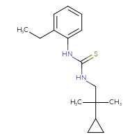 Chemical structure of 3-(2-cyclopropyl-2-methylpropyl)-1-(2-ethylphenyl)thiourea - CSSB04684966828