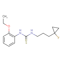 Chemical structure of 1-(2-ethoxyphenyl)-3-[3-(1-fluorocyclopropyl)propyl]thiourea - CSSB21432452658
