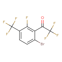 Chemical structure of 1-[6-bromo-2-fluoro-3-(trifluoromethyl)phenyl]-2,2,2-trifluoroethan-1-one - CSSB21103684431