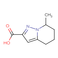 Chemical structure of 7-methyl-4H,5H,6H,7H-pyrazolo[1,5-a]pyridine-2-carboxylic acid - CSSB00020975045