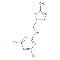 Chemical structure of 4,6-dichloro-N-[(2-methyl-1,3-thiazol-5-yl)methyl]-1,3,5-triazin-2-amine - CSSB00011765027