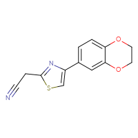 Chemical structure of 2-[4-(2,3-dihydro-1,4-benzodioxin-6-yl)-1,3-thiazol-2-yl]acetonitrile - CSSB00000589943