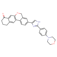 Chemical structure of 3-{2-[4-(morpholin-4-yl)phenyl]-1H-imidazol-4-yl}-8,9,10,11-tetrahydro-5H-6-oxatetraphen-8-one - CSSB21531605747
