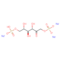 Chemical structure of trisodium (3S,4S,5S)-6-(hydrogen phosphonatooxy)-3,4,5-trihydroxy-2-oxohexyl phosphate - CSSB03619047845