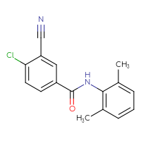 Chemical structure of 4-chloro-3-cyano-N-(2,6-dimethylphenyl)benzamide - CSSB02032838256