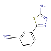 Chemical structure of 3-(5-amino-1,3,4-thiadiazol-2-yl)benzonitrile - CSSB00011230192